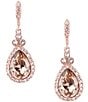 Color:Rose Gold - Image 1 - Crystal Pear Drop Leverback Earrings