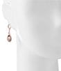 Color:Rose Gold - Image 2 - Crystal Pear Drop Leverback Earrings