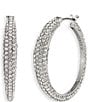 Givenchy Crystal Pave Hoop Earrings - Image 2