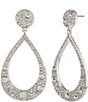 Color:Silver - Image 1 - Crystal Scatter Pave Orbital Drop Earrings