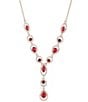 Givenchy Crystal Y Necklace, Color:Red Cherry - Image 1