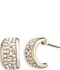 Color:Gold - Image 1 - Crystal Pave Huggie Hoop Earrings