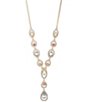 Givenchy Gold Tone Crystal Y Necklace - Image 2