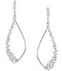 Color:Silver - Image 1 - Crystal Open Drop Earrings