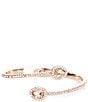 Color:Rose Gold - Image 1 - Pear Bypass Crystal Cuff Bracelet