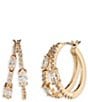 Givenchy Rhinestone Split Hoop Earrings - Image 1
