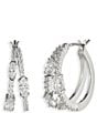 Givenchy Rhinestone Split Hoop Earrings - Image 2