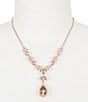 Givenchy Crystal Rose Gold Pear Y-Necklace - Image 1
