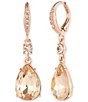 Givenchy Rose Pear Double Drop Earrings, Color:Cameo Pink - Image 1