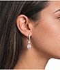 Givenchy Silver Tone Crystal CZ Halo Double Drop Earrings - Image 2