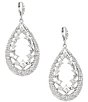 Givenchy Silver Tone Pave Pear Orbital Earrings - Image 1