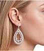 Givenchy Silver Tone Pave Pear Orbital Earrings - Image 2