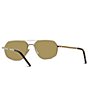 Givenchy Unisex Giv One 57mm Aviator Sunglasses, Color:Shiny Gold/Ochre - Image 7