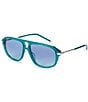 Givenchy Unisex GV One 55mm Aviator Sunglasses, Color:Shiny Opaline Emerald/Blue Azure - Image 1