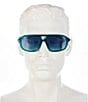Givenchy Unisex GV One 55mm Aviator Sunglasses, Color:Shiny Opaline Emerald/Blue Azure - Image 3