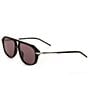 Givenchy Unisex GV One 55mm Aviator Sunglasses, Color:Shiny Black/Smoke - Image 1