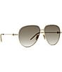 Givenchy Unisex GV Speed 60mm Mirrored Aviator Sunglasses, Color:Shiny Light Gold/Brown - Image 3