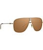 Givenchy Unisex GV Speed 64mm Aviator Sunglasses, Color:Shiny Gold/Brown - Image 8