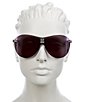 Color:Palladium - Image 2 - Women's 4 Gem Palladium Mask Sunglasses