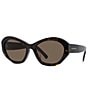 Color:Havana - Image 1 - Women's GV Day 57mm Cat Eye Havana Sunglasses