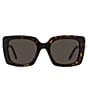 Color:Shiny Dark Havana - Image 2 - Women's Pearl 55mm Havana Rectangle Sunglasses