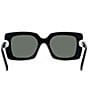 Color:Shiny Black - Image 4 - Women's Pearl 55mm Rectangle Sunglasses