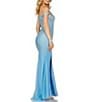 Color:Blue - Image 2 - Glamour By Terani Couture Off-The-Shoulder Glitter Ombre Side Slit Gown
