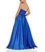 Color:Royal - Image 2 - Satin Strapless Beaded Bodice Ball Gown