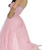 Color:Blush - Image 3 - Strapless Illusion Mesh Corset Tulle Midi Dress