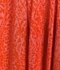 Color:Pink/Orange Print - Image 3 - Paisley Short Sleeve V-Neck Zip-Front Crinkle Patio Dress