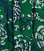 Color:Green Blue Floral - Image 3 - Plus Size Floral Print Short Sleeve V-Neck Zip-Front Patio Dress