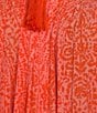 Color:Pink/Orange Print - Image 3 - Plus Size Paisley Short Sleeve V-Neck Zip-Front Crinkle Patio Dress