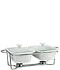 Godinger 3 Quart Double Baker with Stand and Warming Tea Light Holder - Image 1