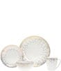 Color:White - Image 4 - Alora Glam 16-Piece Dinnerware Set, Service for 4