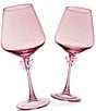 Godinger Pink Bow White Novelty Wine Glasses, Set of 2 - Image 1