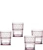 Color:Pink - Image 1 - Claro Double Old Fashioned Glasses, Set of 4