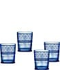 Color:Blue - Image 1 - Claro Double Old Fashioned Glasses, Set of 4