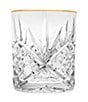 Color:Gold - Image 2 - Dublin 4-Piece Gold-Rimmed Handcrafted Crystal Double Old Fashioned Glass Set