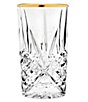 Color:Gold - Image 2 - Dublin 4-Piece Handcrafted Gold-Rimmed Crystal Highball Glass Set