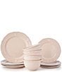 Godinger Madison 12-Piece Stoneware Dinnerware Set, Service for 4, Color:Pink - Image 4