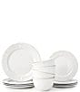 Godinger Madison 12-Piece Stoneware Dinnerware Set, Service for 4, Color:White - Image 4
