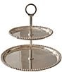 Godinger Perles Stainless Steel 2 Tiered Server, 12#double; - Image 1