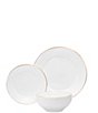 Color:White and Gold - Image 2 - Pique Gold 18-Piece Dinnerware, Service for 6