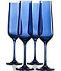 Color:Blue - Image 1 - Sheer Blue Fluted Champagne Glasses, Set of 4