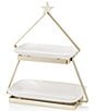 Godinger Sleigh Gold 2-Tier Cake Server - Image 1