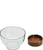 Color:Clear - Image 2 - Wood and Glass Serving Bowl, 9.45#double;