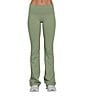 GOLD HINGE Essential Foldover High Rise Flare Pants, Color:Matcha - Image 1