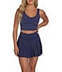 GOLD HINGE High Waist Pleated Tennis Skirt, Color:True Navy - Image 4