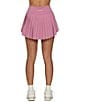 GOLD HINGE High Waist Tiered Pleated Tennis Shirt, Color:Pale Berry - Image 2