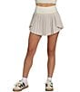 GOLD HINGE High Waist Tiered Pleated Tennis Shirt, Color:Bone - Image 1